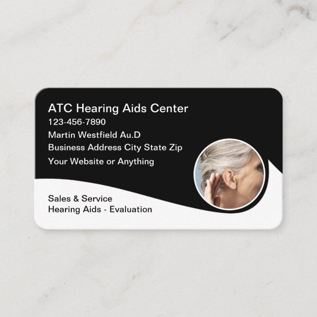 Hearing Aids Audiologist ENT Business Cards (Front)