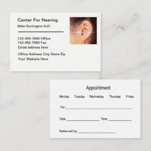 Hearing Aids ENT Appointment Business Cards