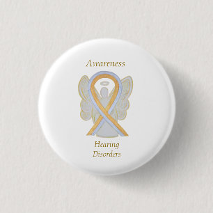 Hearing Disorders Awareness Ribbon Angel Pin