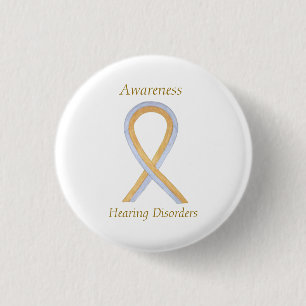 Hearing Disorders Awareness Ribbon Custom Pin