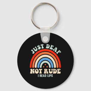 Hearing Impaired Deaf ASL Sign Language Just Deaf Key Ring