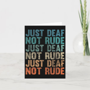 Hearing Impaired Deaf Awareness Vintage Just Deaf Card