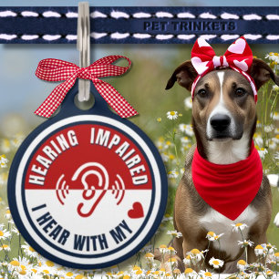 Hearing Impaired I Hear With My Heart Pet Tag