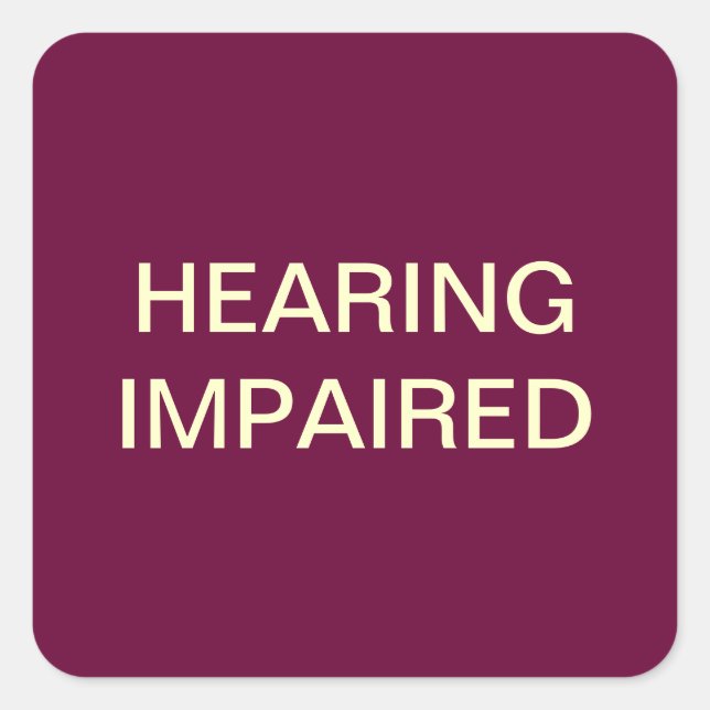 Hearing Impaired Medical Chart Labels (Front)