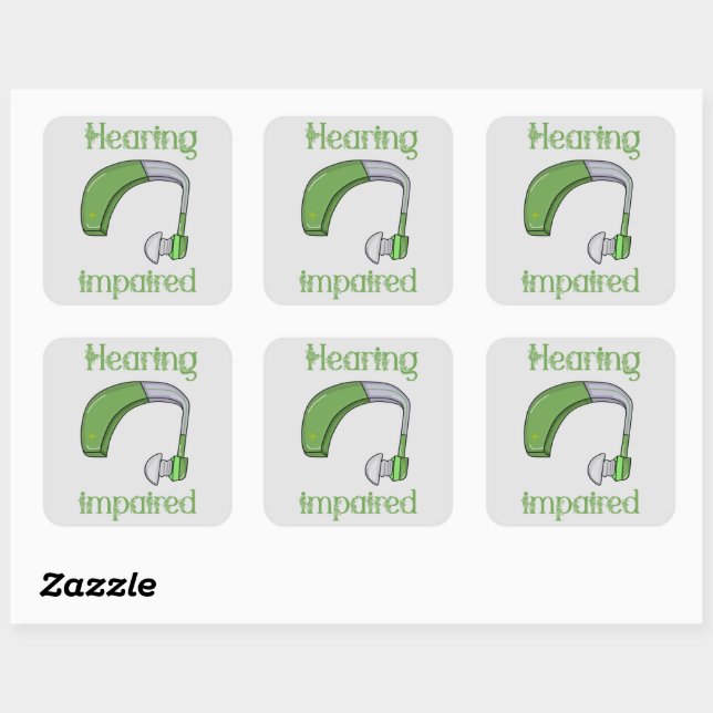 Hearing impaired square sticker (Sheet)