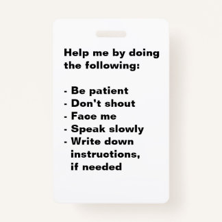 Hearing Impaired Support Badge ID Badge