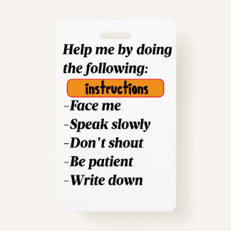 Hearing Impaired Support Badge ID Badge