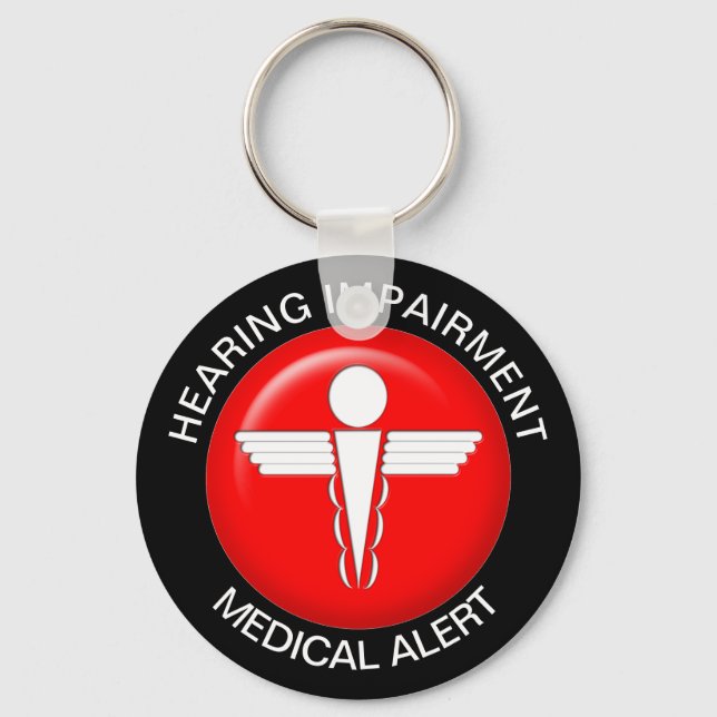 Hearing Impairment Medical Alert Key Ring (Front)