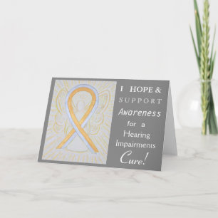 Hearing Impairments Awareness Ribbon Greeting Card