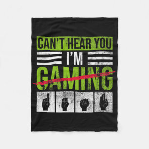 Hearing Loss Awareness And Deaf Pride Asl Hand Ges Fleece Blanket