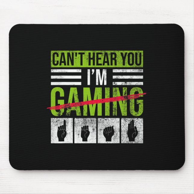 Hearing Loss Awareness And Deaf Pride ASL Hand Ges Mouse Mat (Front)