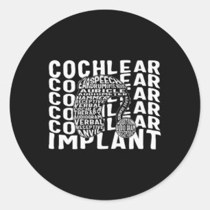 Hearing Loss Awareness Deaf Cochlear Implant ASL H Classic Round Sticker
