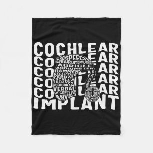 Hearing Loss Awareness Deaf Cochlear Implant Asl H Fleece Blanket