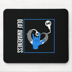Hearing Loss Awareness Deaf Cochlear Implant ASL H Mouse Mat