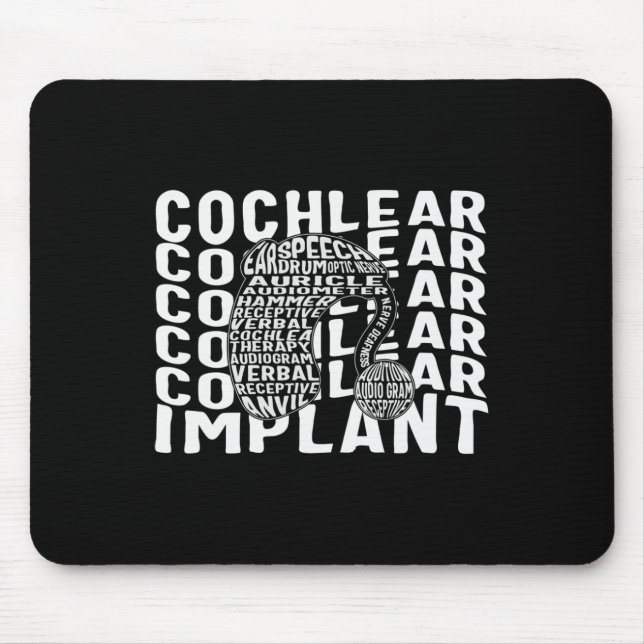 Hearing Loss Awareness Deaf Cochlear Implant ASL H Mouse Mat (Front)