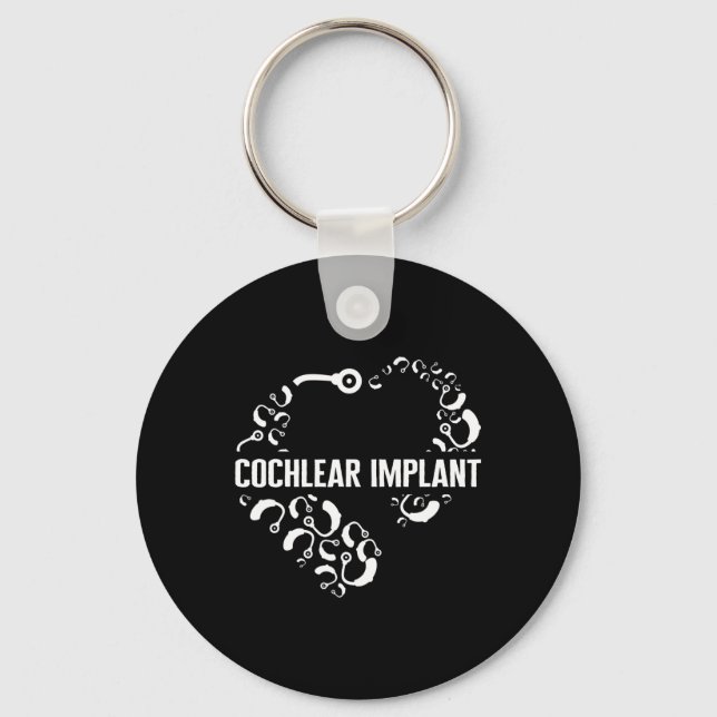Hearing Loss Awareness Love Cochlear Implant ASL H Key Ring (Front)