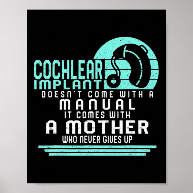 Hearing Loss Awareness Mother Cochlear Implant ASL Poster (Front)