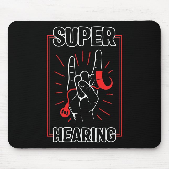 Hearing Loss Awareness Super Hearing Cochlear Impl Mouse Mat (Front)