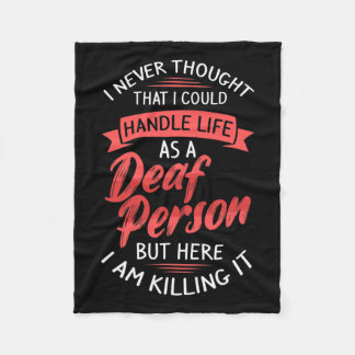 Hearing Loss Deaf Awareness And Sign Language  Fleece Blanket