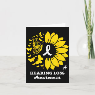 Hearing Loss Warrior Awareness Suower Ribbon Card