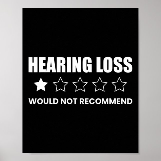 Hearing Loss Would Not Recommend Deafness Awarenes Poster (Front)