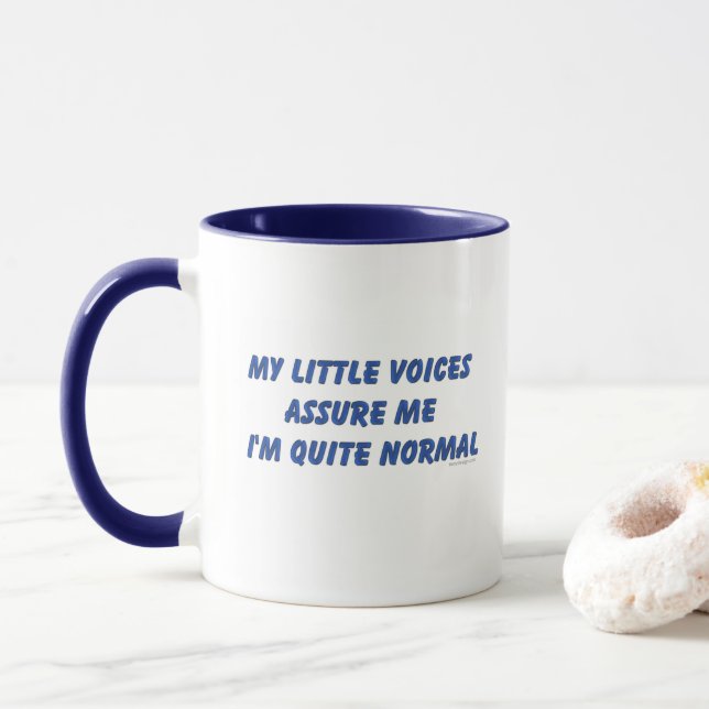 Hearing Voices Humour Mug (With Donut)