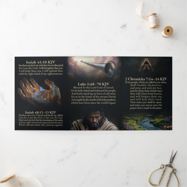 Hearken and Seek the LORD God KJV Tri-Fold Card (Outside)