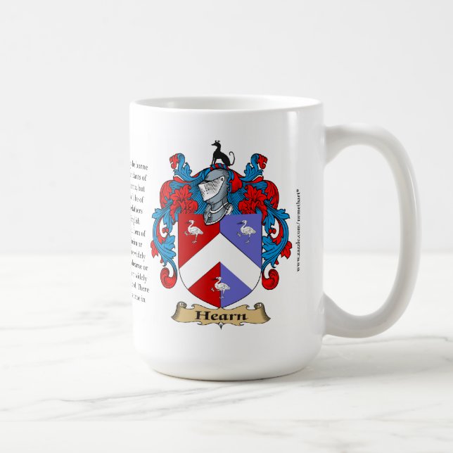 Hearn name, the Origin, the Meaning and the Crest Coffee Mug (Right)