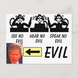 hearnoseeno_funny, SATAN, arrow, see no     Hea... Postcard