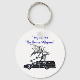 Hearse and Grim Reaper Skeleton Goth Humour Key Ring