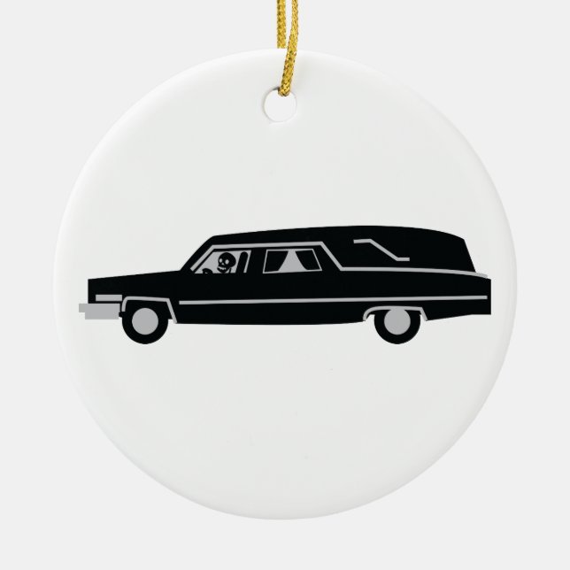 Hearse Ceramic Tree Decoration (Front)