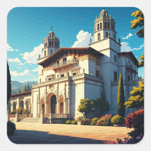 Hearst Castle San Simeon California Central Coast Square Sticker