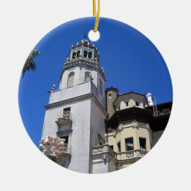 Hearst Castle, San Simeon, California Ceramic Tree Decoration (Front)