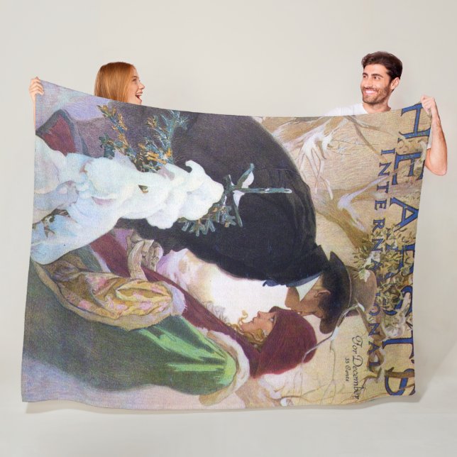 Hearst's International Cover, Alphonse Mucha Fleece Blanket (In Situ)