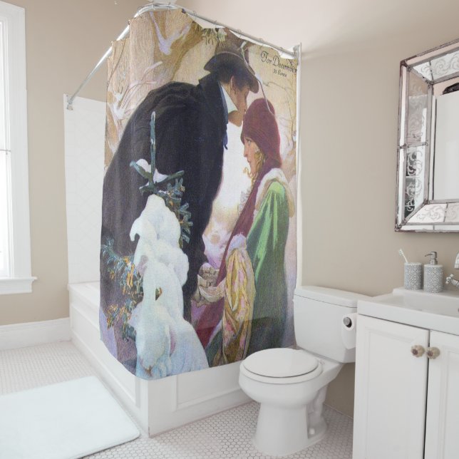 Hearst's International Cover, Alphonse Mucha Shower Curtain (In Situ)