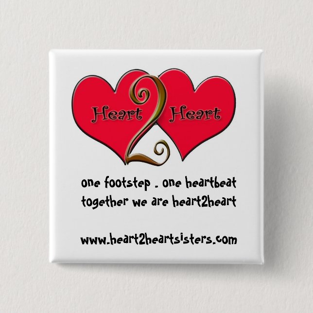 heart2heartsisters 15 cm square badge (Front)