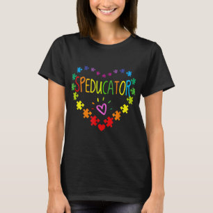 Heart 100th Day of School Sped Teacher Autism Awar T-Shirt