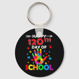 Heart 120th Day of School Teacher Autism Awareness Key Ring
