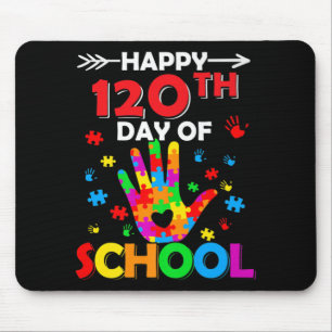 Heart 120th Day of School Teacher Autism Awareness Mouse Mat
