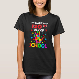 Heart 120th Day Of School Teacher Autism Awareness T-Shirt