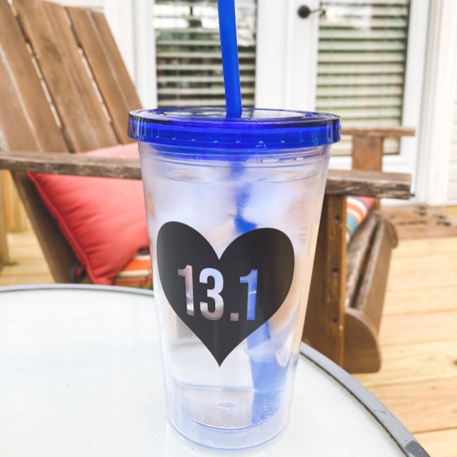 Heart 13.1 Racing Distance Half Marathon Acrylic Tumbler (Creator Uploaded)