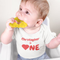 Heart 1st Birthday Baby T-Shirt