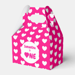 Heart 1st Birthday Favour Box