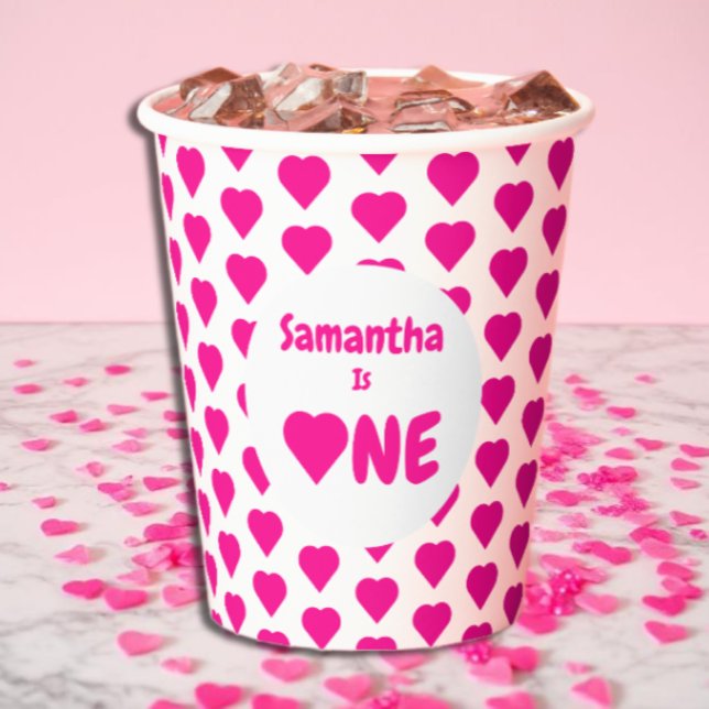 Heart 1st Birthday Paper Cups (Creator Uploaded)