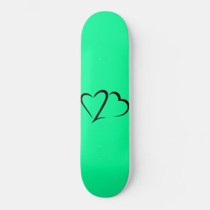 Heart 23™ Brand Aqua & Black Skateboard deck