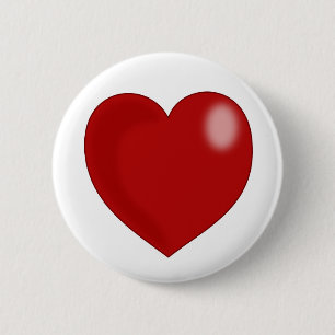 heart-297249 heart love red glossy shiny CHUBBY 6 Cm Round Badge