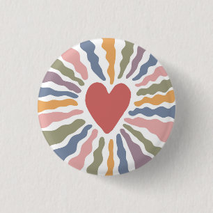 Heart 3 Cm Round Badge