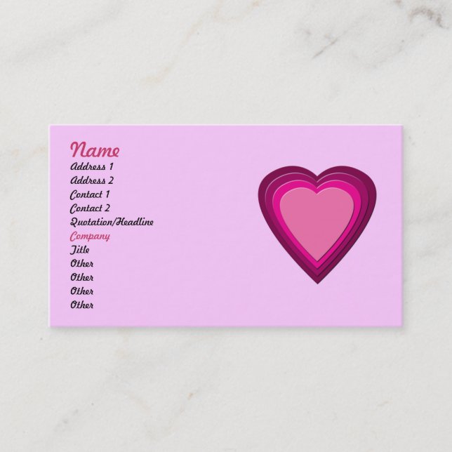 Heart 5 business card (Front)
