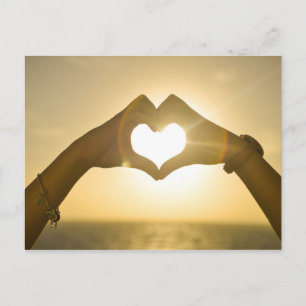 heart-642068. HEART HANDS SUNSET PHOTOGRAPHY BACKG Postcard