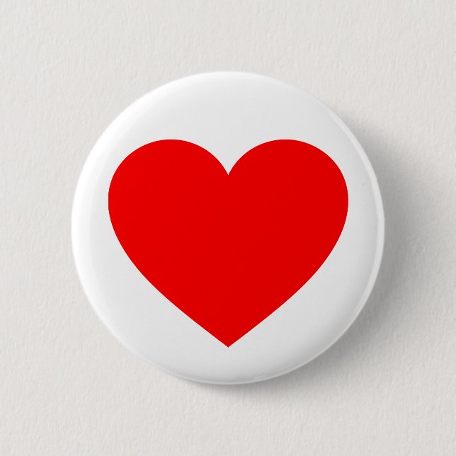 Heart 6 Cm Round Badge (Front)